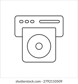 cd player icon. simple flat line vector