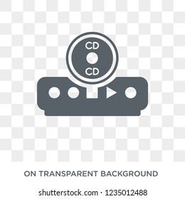 Cd player icon. Trendy flat vector Cd player icon on transparent background from smart home collection. 
