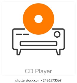 Reproductor de CD y concepto de icono de música