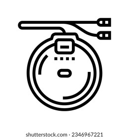 cd player retro music line icon vector. cd player retro music sign. isolated contour symbol black illustration
