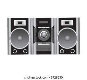 cd player and speakers vector illustration