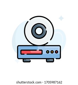 CD Player vector illustration. Filled outline style icon. Technology & Smart Working symbol. 