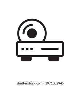 Cd Player Vector Solid Style Icon. Data Storage Symbol EPS 10 File