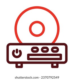 Cd Player Vector Thick Line Two Color Icons For Personal And Commercial Use.
