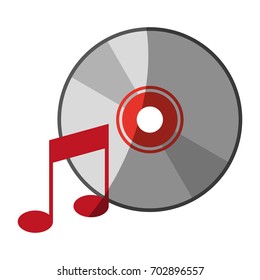 cd with quaver or eight note music icon image