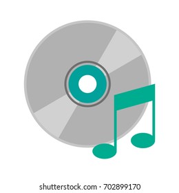 cd with quaver or eight note music icon image