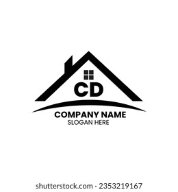 CD real estate monogram logo template CD letter logo design icon initial CD real estate logo CD letter brand 