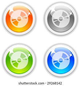  CD realistic buttons. Vector illustration.