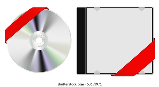 CD with red ribbon