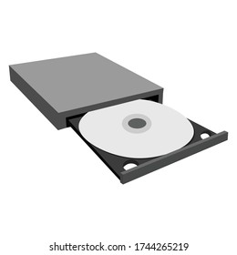 Ilustración de vectores aislados de unidad de disco DVD de CD ROM