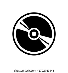 CD rom icon. Black basic icon.