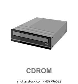 Cd rom icon cartoon. Single PC icon from the big technology set.