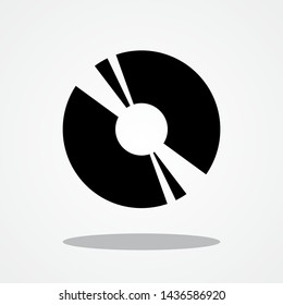 CD Rom. Icon with Gray Shadow