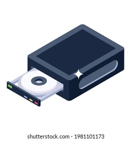 Cd rom icon, isometric vector design.