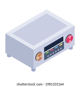 Cd rom icon, vcr isometric vector design.