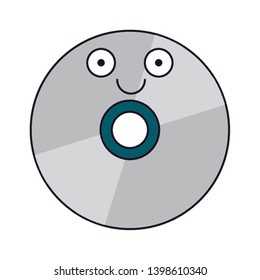 CD rom technology cute cartoon