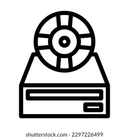 Cd Rom Vector Line Icon Design