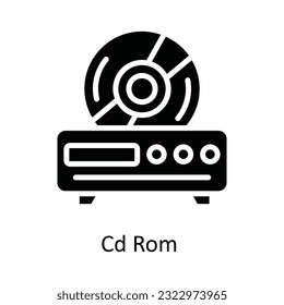 Cd Rom Vector   solid Icon Design illustration. Multimedia Symbol on White background EPS 10 File