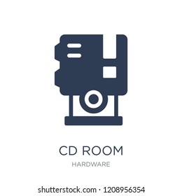 CD Room icon. Trendy flat vector CD Room icon on white background from hardware collection, vector illustration can be use for web and mobile, eps10