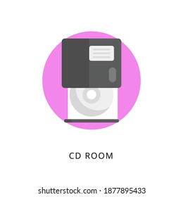 CD Room icon in vector. Logotype