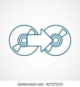 CD RW Blue Icon On White Background