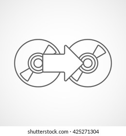 CD RW Line Icon On White Background