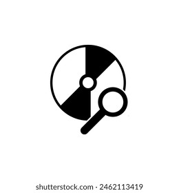 CD Scan, Data Search flat vector icon. Simple solid symbol isolated on white background. CD Scan, Data Search sign design template for web and mobile UI element