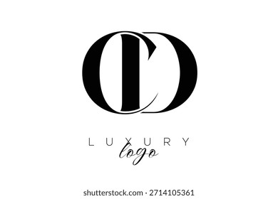 CD Serif Letter Monogram Typography Logo for Elegant Premium Branding Identity