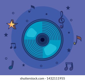 cd with treble clef and quaver with beam notes