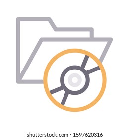 CD vector color line icon 