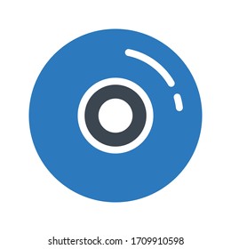 CD vector glyph color icon 
