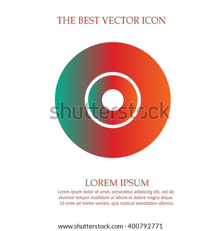 CD vector icon. Colored compact disc simple isolated symbol logo sign.