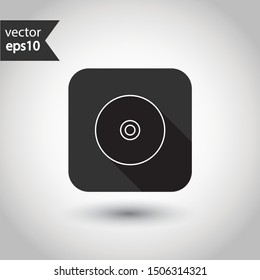 CD vector icon. Compact disc flat symbol. DVD vector sign. Round icon design with shadow