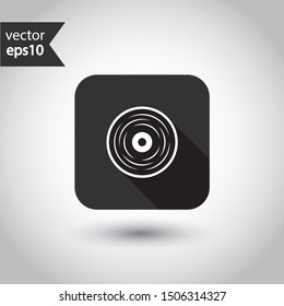 CD vector icon. Compact disc flat symbol. DVD vector sign. Round icon design with shadow