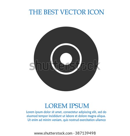 CD vector icon. Compact disc simple isolated symbol sign.