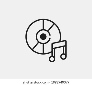 Cd vector icon. Editable stroke. Symbol in Line Art Style for Design, Presentation, Website or Apps Elements, Logo. Pixel vector graphics - Vector