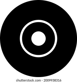 Icono de vector de CD eps 10. Dibujo aislado simple en disco compacto.