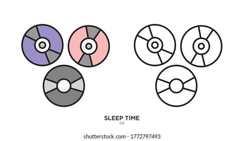CD vector illustration lineal color and filled design
