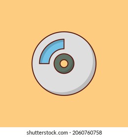 CD Vector illustration on a transparent background. Premium quality symbols. Vector Line Flat color  icon for concept and graphic design.