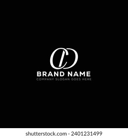 CD White Letter monogram Logo Design with Black Background. C D