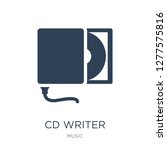 cd writer icon vector on white background, cd writer trendy filled icons from Music collection, cd writer vector illustration