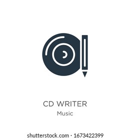 Cd writer icon vector. Trendy flat cd writer icon from music collection isolated on white background. Vector illustration can be used for web and mobile graphic design, logo, eps10