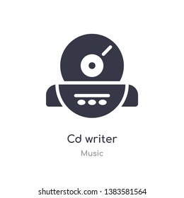 cd writer outline icon. isolated line vector illustration from music collection. editable thin stroke cd writer icon on white background