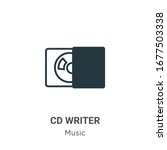 Cd writer outline vector icon. Thin line black cd writer icon, flat vector simple element illustration from editable music concept isolated stroke on white background