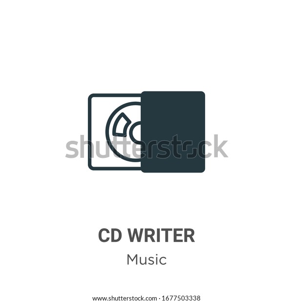 Cd writer outline\
vector icon. Thin line black cd writer icon, flat vector simple\
element illustration from editable music concept isolated stroke on\
white background