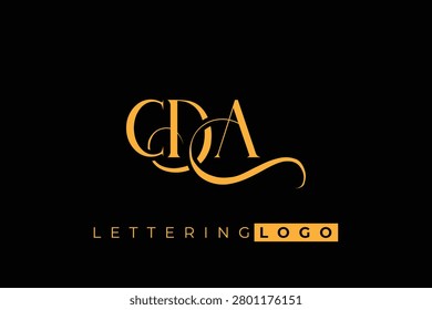 CDA Elegant Monogram Logo Design With Decorative Lettering. Elegant Monogram Logo Design with Decorative Elements and Typography