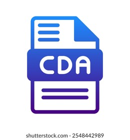 Cda symbol icon with gradient style for audio file format