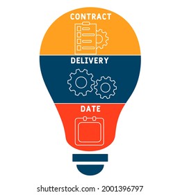 CDD - Contract Delivery Date acronym. business concept background.  vector illustration concept with keywords and icons. lettering illustration with icons for web banner, flyer, landing 