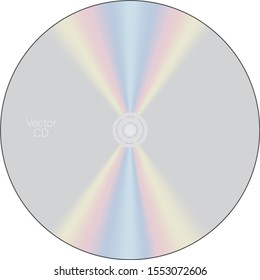 The CD-DVD disc on the white background
