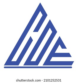 CDE Three Letters Triangle Letter mark Logos vector